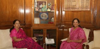 Chief Minister Vasundhara Raje, received from Union Defense Minister Nirmala Sitharaman